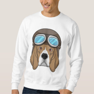 Sudadera Beagle como piloto con gorra piloto