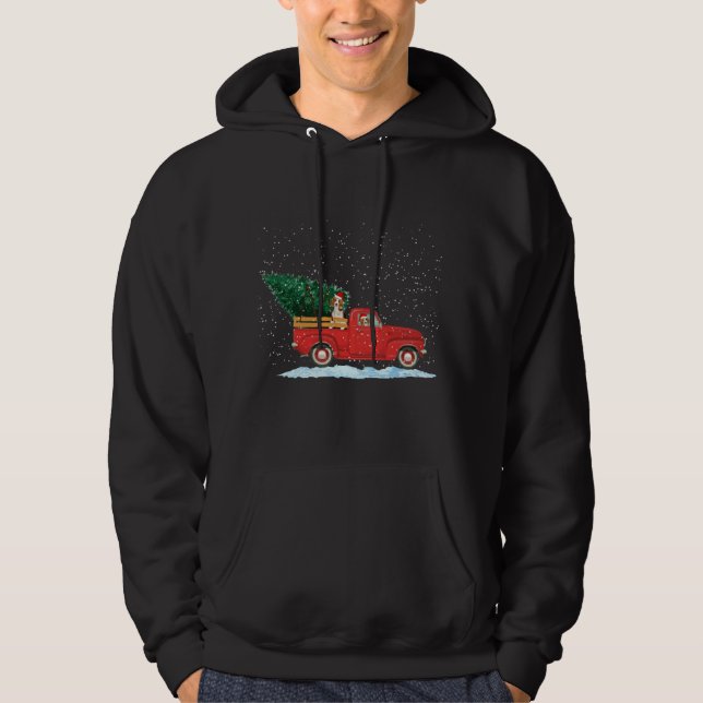 Sudadera Beagle Cute Con Camión Rojo Vintage Christma (Anverso)
