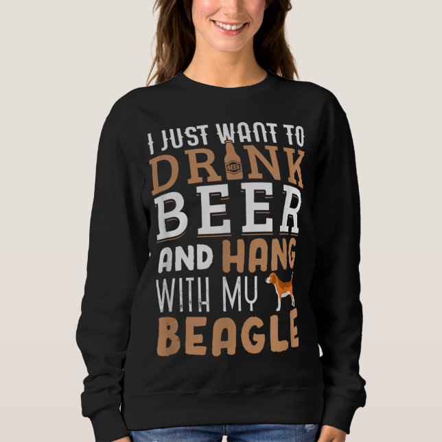 Sudadera Beagle Dad Funny Padre's Day Perro Lover Beer (Anverso)