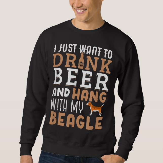 Sudadera Beagle Dad Funny Padre's Day Perro Lover Beer (Anverso)