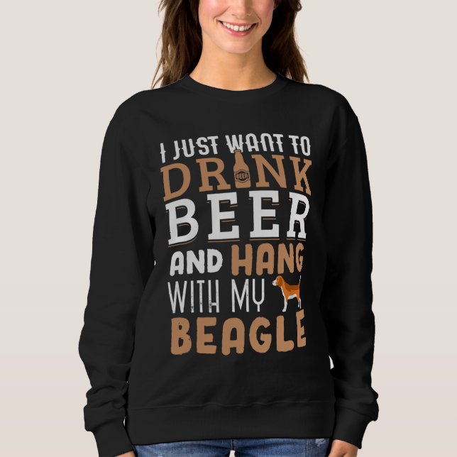 Sudadera Beagle Dad Funny Padre's Day Perro Lover Beer (Anverso)