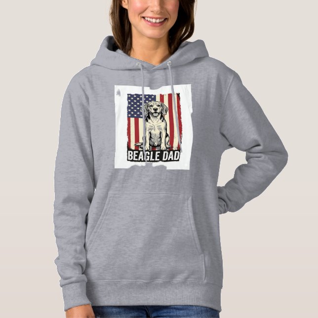 Sudadera Beagle Dad Patriotic Vintage Dog Shirt Design_1 (Anverso)