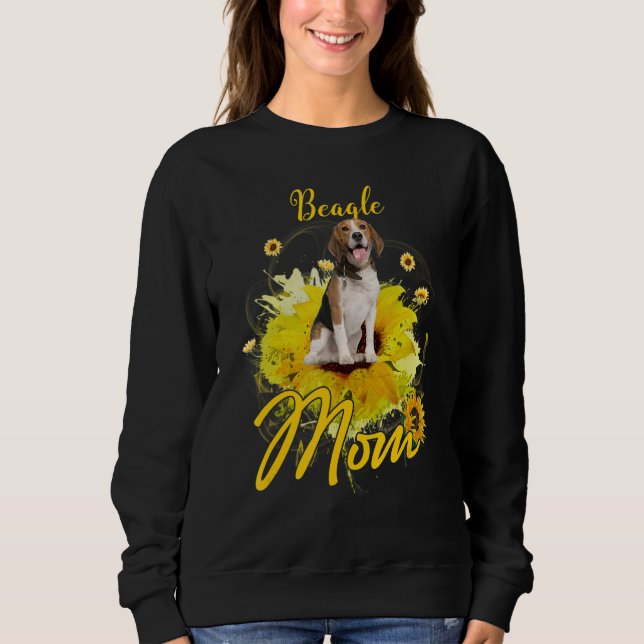 Sudadera Beagle de girasol mamá perro de perro de madre (Anverso)