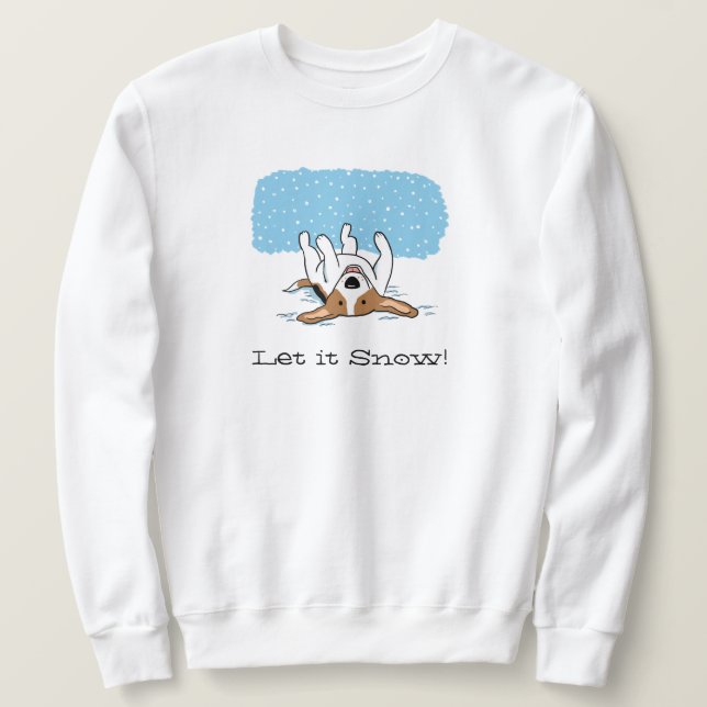 Sudadera Beagle de nieve de invierno - Hermoso día festivo  (Anverso del diseño)