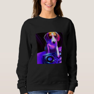 Sudadera Beagle DJ Vaporwave  Estética Perro Hombres Mujere