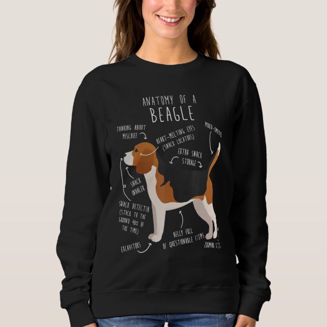 Sudadera Beagle Dog Anatomy  Cute Pet  Dog Mom Dog Dad (Anverso)