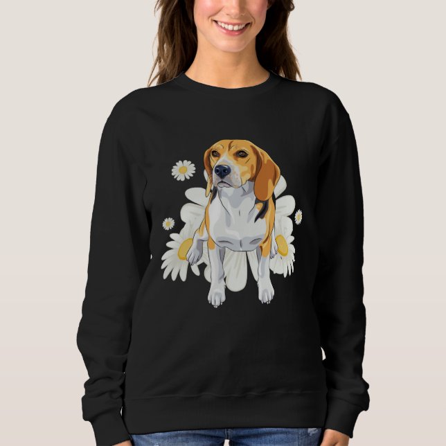 Sudadera Beagle Dog Daisy Flower Floral Beagle (Anverso)