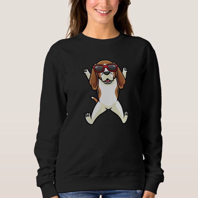 Sudadera Beagle Dog English Beagle With Sunglasses Dancing  (Anverso)