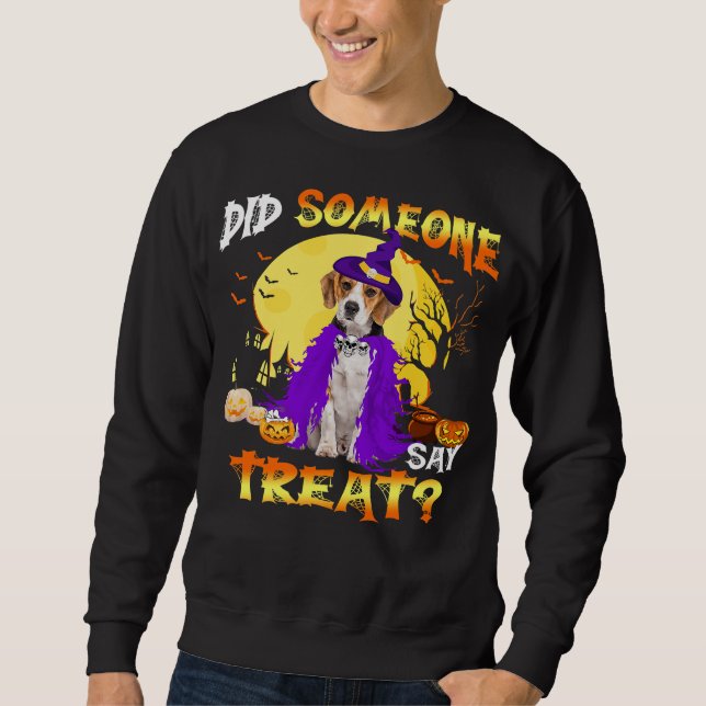 Sudadera beagle dog halloween alguien dijo tratar (Anverso)