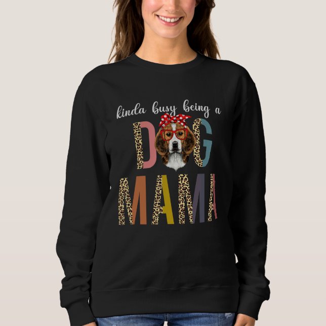 Sudadera Beagle Dog Mama Dog Mom Leopard (Anverso)