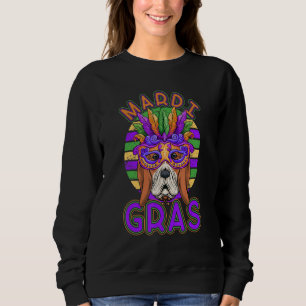 Sudadera Beagle Dog Mardi Gras Mask Mascota Mamá papá Puppy