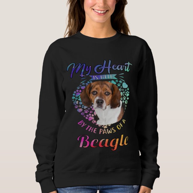Sudadera Beagle Dog Owner My Heart Is Held By The Paws Of A (Anverso)