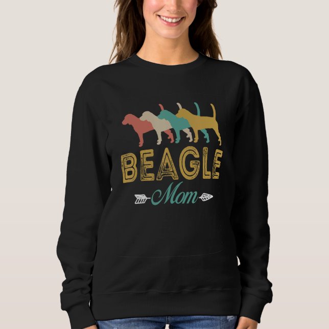 Sudadera Beagle Dog Retro Beagle Mom grandma (Anverso)