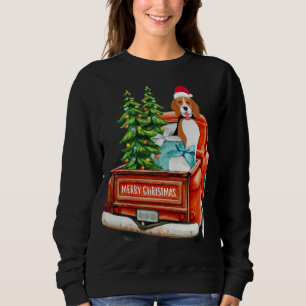 Sudadera Beagle Dog Riding Red Truck Navidades