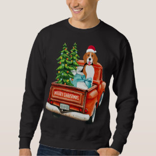 Sudadera Beagle Dog Riding Red Truck Navidades