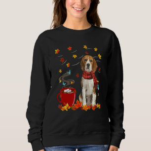 Sudadera Beagle Dog Scarf Fall Chocolate Otoño