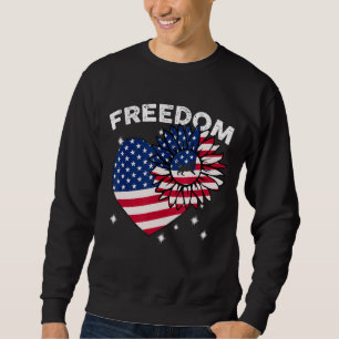 Sudadera Beagle Dog Sunflower Corazón de la bandera estadou