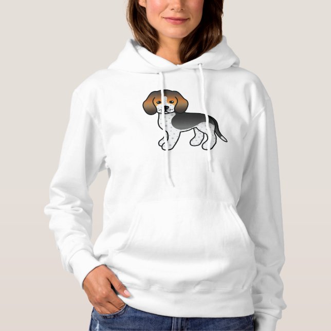 Sudadera Beagle Dog, un Personalizado curte con puntas azul (Anverso)