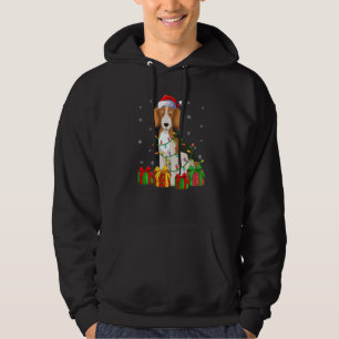 Sudadera Beagle Dog Xmas iluminando Santa Hat Beagle Christ