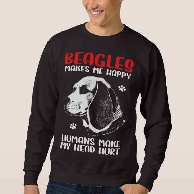 Sudadera Beagle Dogs Makes Me Happy Beagle (Anverso)