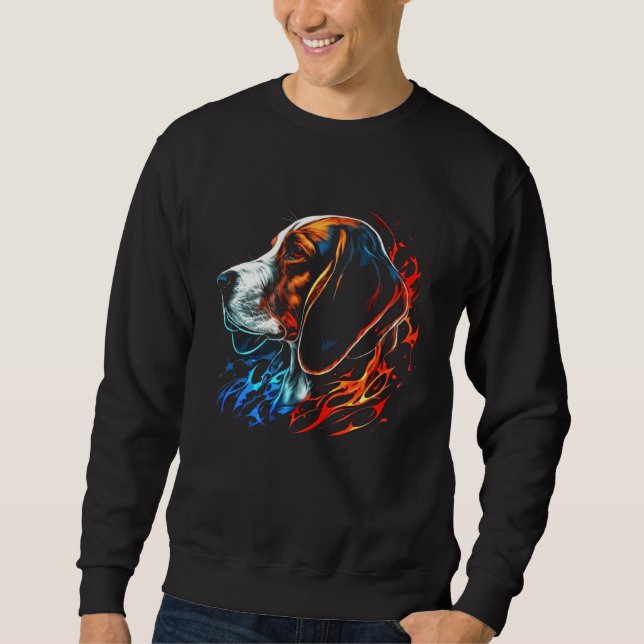 Sudadera Beagle Flames Cute Dog (Anverso)
