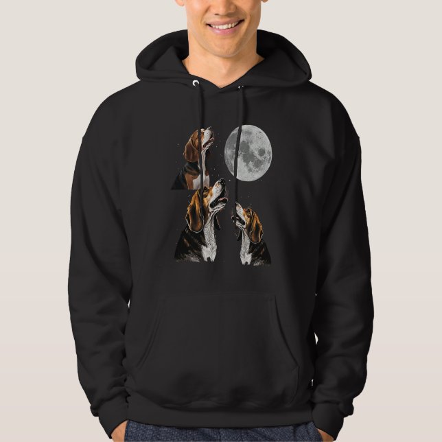 Sudadera Beagle Howling en Moon Cute Beagle (Anverso)