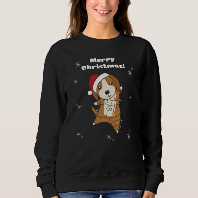 Sudadera Beagle Merry Christmas Winter Animals Dog (Anverso)