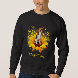 Sudadera Beagle Mom Sunflower Con Perro Paw Día de la Madre
