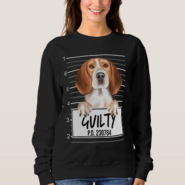 Sudadera Beagle Mugshot Guilty Dog (Anverso)