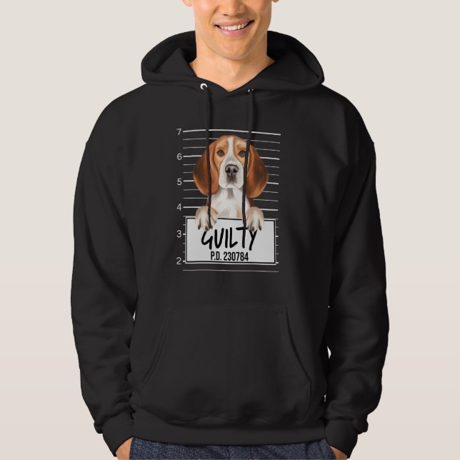 Sudadera Beagle Mugshot Guilty Dog (Anverso)