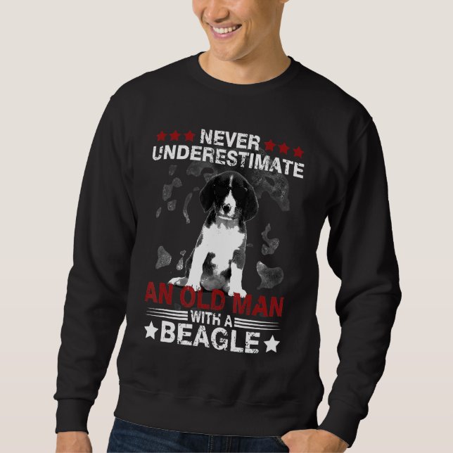 Sudadera Beagle Nunca Subestima A Un Viejo (Anverso)