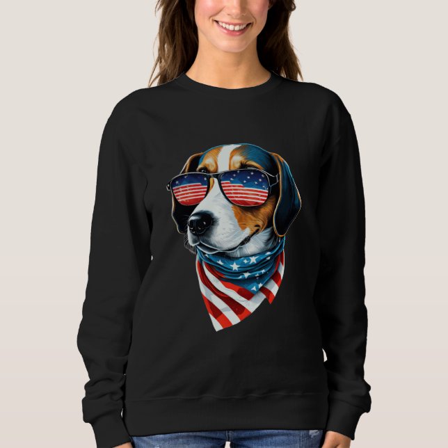 Sudadera Beagle Patriotic Pup Celebrating USA (Anverso)