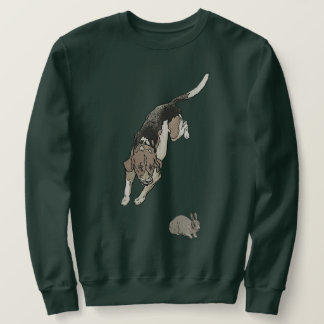 Sudadera Beagle persiguiendo a un conejo