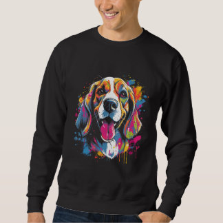 Sudadera Beagle Retro Rainbow Color Splashes Design