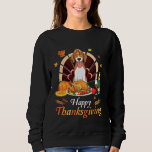 Sudadera Beagle Turkey Costume Vino Calabaza de cerdo Feliz
