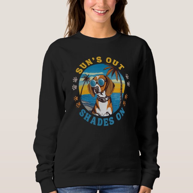 Sudadera Beagle With Sunglasses on the Beach Sun s Out Shad (Anverso)