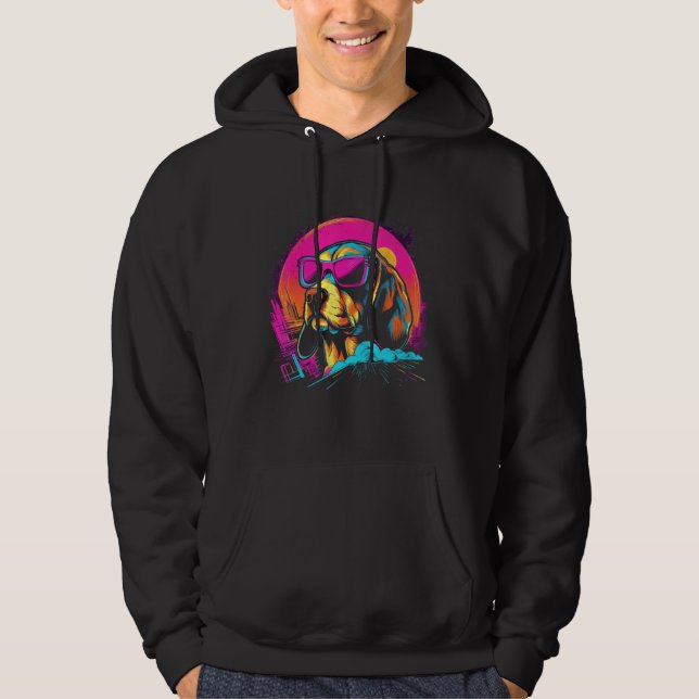 Sudadera Beagle with Sunglasses Retro Design (Anverso)