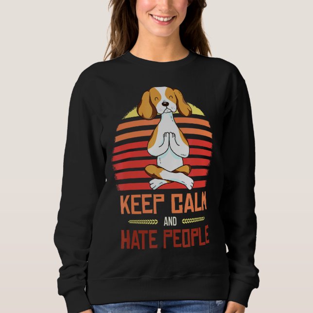 Sudadera Beagle Yoga Keep Calm (Anverso)