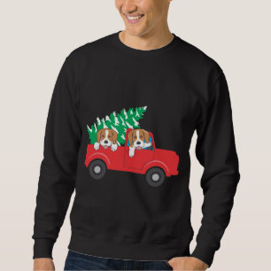 Sudadera Beagles Montando Un Camión Rojo Navidades De Perro