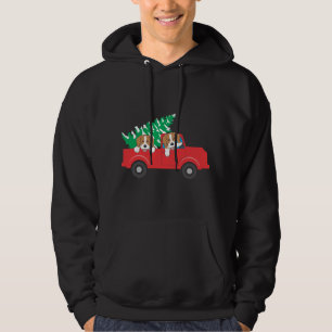 Sudadera Beagles Montando Un Camión Rojo Navidades De Perro