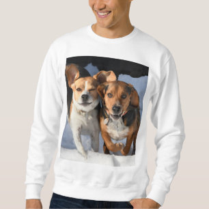 Sudadera Beagles que estrallan a través de la nieve