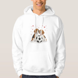 Sudadera Beagles  with soccer ball for Valentine's Day