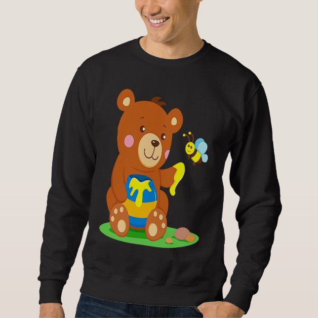 Sudadera Bear Baby Shares Honey with Bee Bear Bear Child Bo (Anverso)