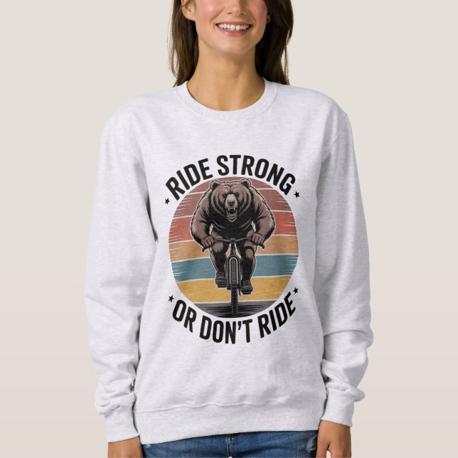 Sudadera Bear Cycling Vintage Sunset Biker Design (Anverso)