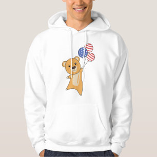 Sudadera Bear Flies Balloons USA Up Sweet Animals Yellow