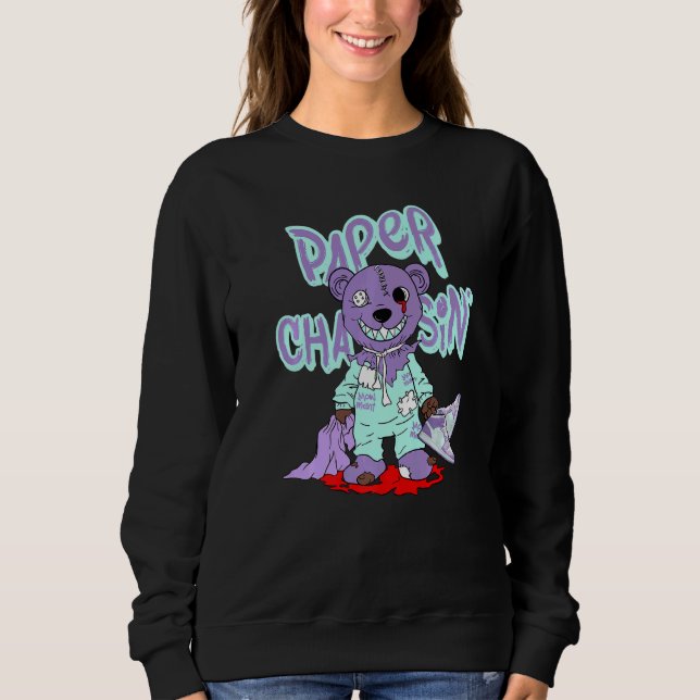 Sudadera Bear Paper Chasin' Purple Pulse 1s Matching (Anverso)