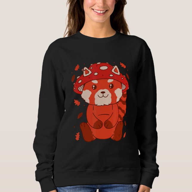 Sudadera Bear Toadstool Hat Autumn Cat Bear Red Panda (Anverso)