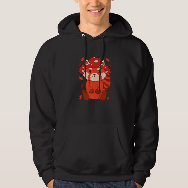 Sudadera Bear Toadstool Hat Autumn Cat Bear Red Panda   (Anverso)
