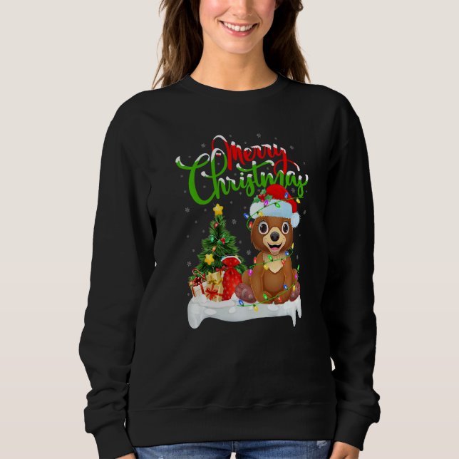 Sudadera Bear  Xmas Decorations Santa Bear Christmas (Anverso)