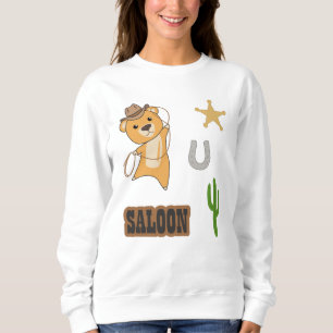 Sudadera Bear Yellow Cowboy Western Saloon Pegatina Pack